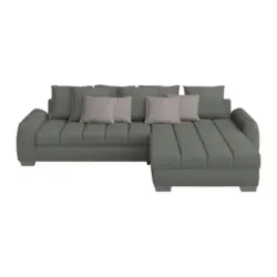 Ecksofa in Mikrofaser Blau, Grau 320/226 cm