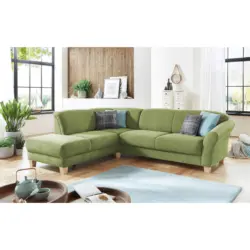 Ecksofa in Flachgewebe Gr&uuml;n 212/257 cm