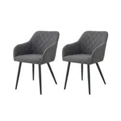 Stuhl-Set 2 St&uuml;ck Webstoff