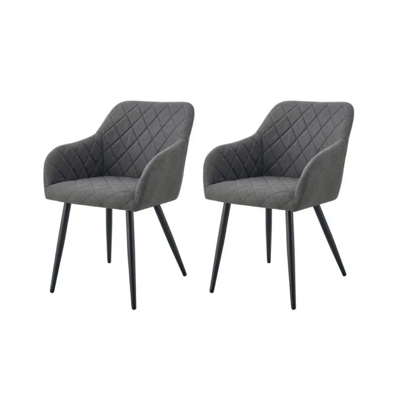 Stuhl-Set 2 St&uuml;ck Webstoff