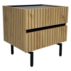 Nachtk&auml;stchen in Schwarz, Eichefarben