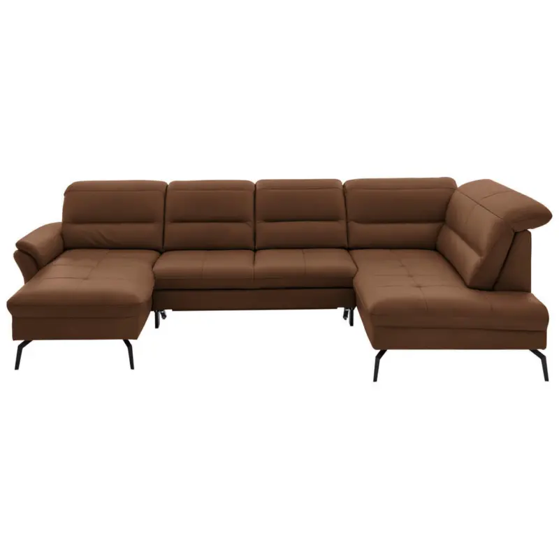 Wohnlandschaft in Echtleder Braun