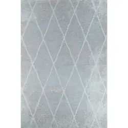 Vintage-Teppich 190/290 cm Fine Line Hellblau