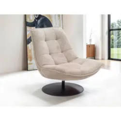 Sessel in Velours, Struktur Sandfarben