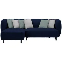 Ecksofa Uma in Chenille Blau 148/236 cm