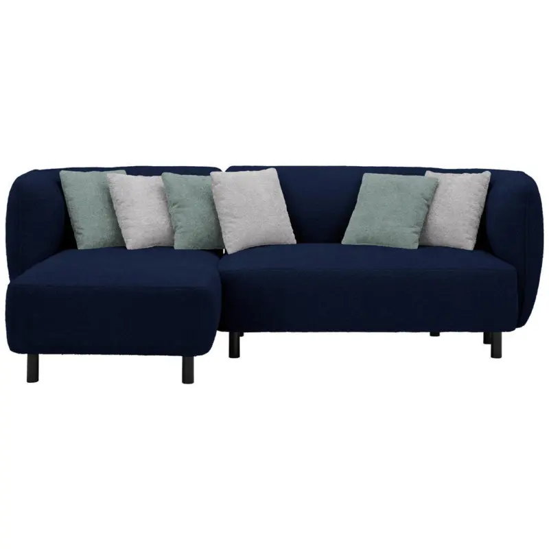 Ecksofa Uma in Chenille Blau 148/236 cm