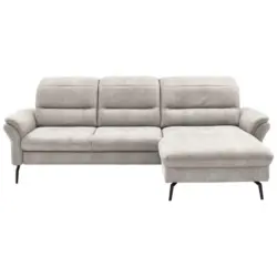 Ecksofa in Flachgewebe Creme 260/181 cm