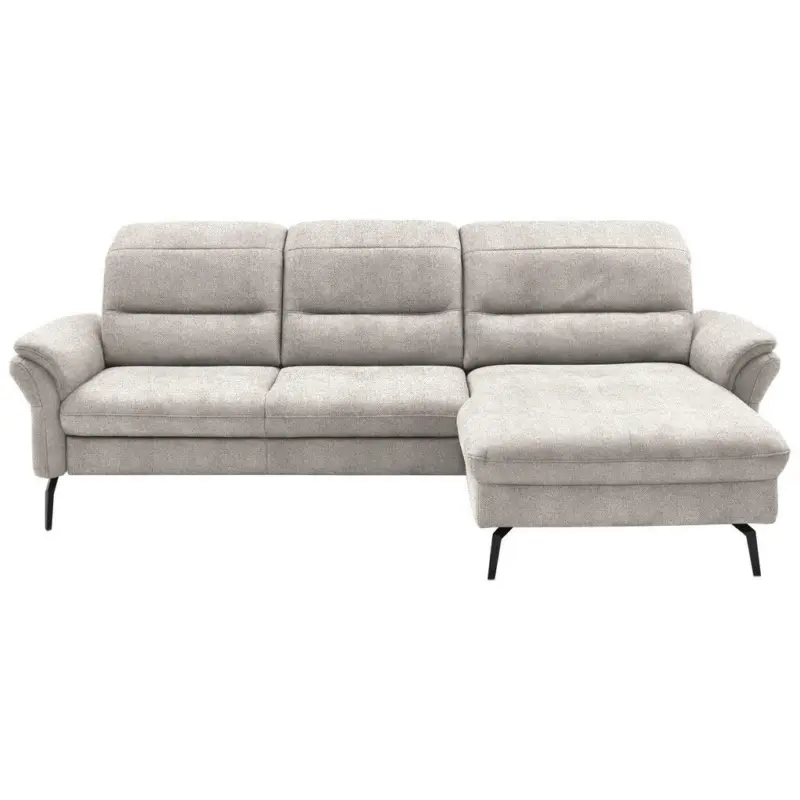 Ecksofa in Flachgewebe Creme 260/181 cm