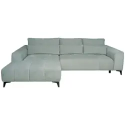 Ecksofa in Chenille Hellgrau 222/279 cm