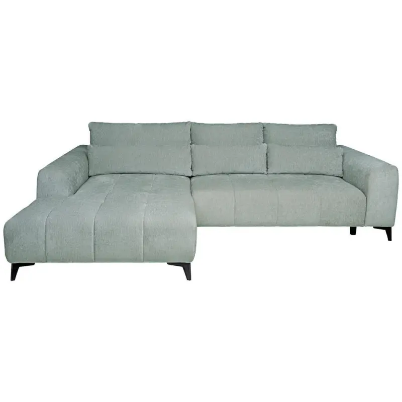 Ecksofa in Chenille Hellgrau 222/279 cm