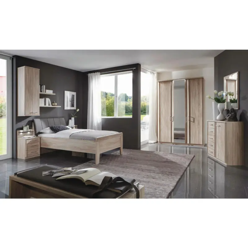 Einzelzimmer 90/200 cm in Braun, Eichefarben