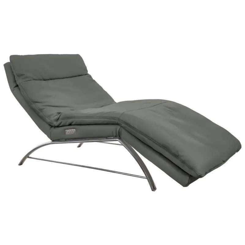 Relaxliege in Echtleder Anthrazit