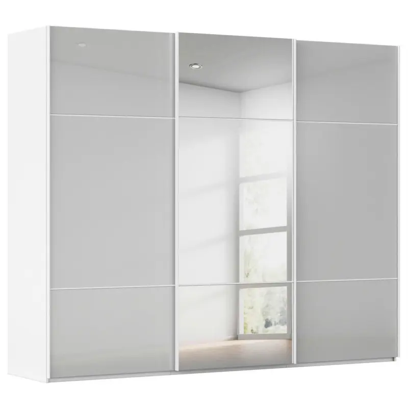 Schwebet&uuml;renschrank in Grau, Wei&szlig;