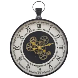 Wanduhr Schwarz, Wei&szlig;, Goldfarben 48/63/6 cm