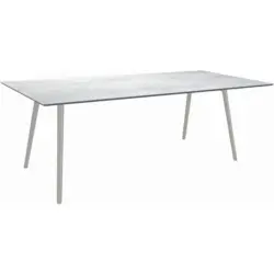 Gartentisch Kunststoff Hellgrau rechteckig