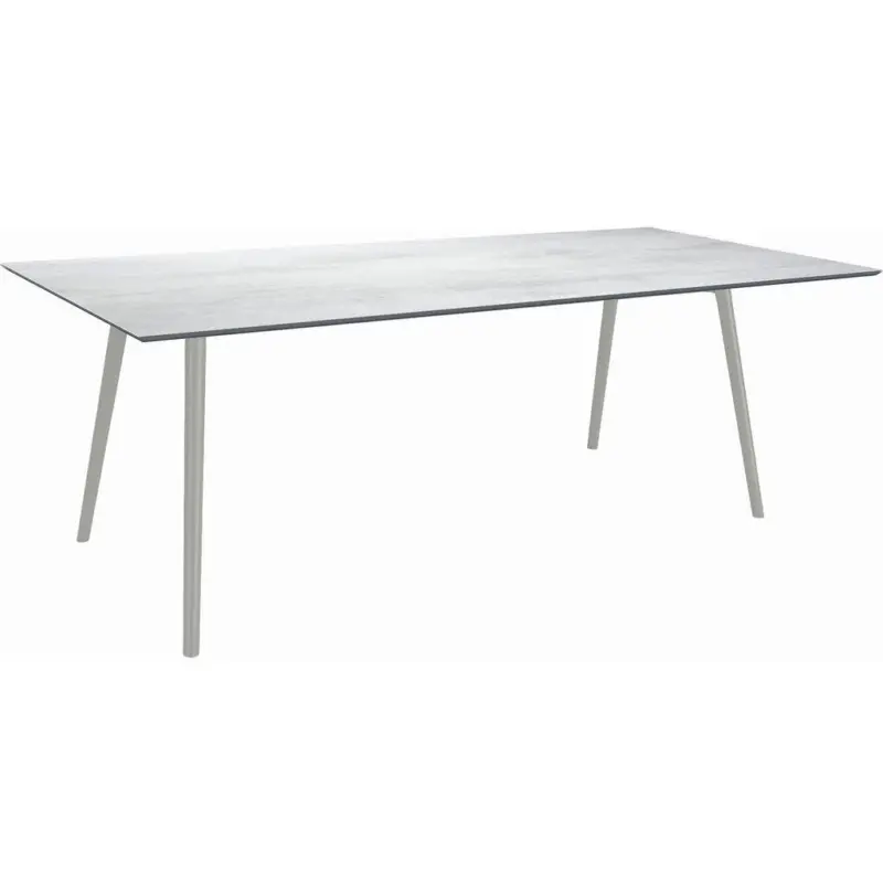 Gartentisch Kunststoff Hellgrau rechteckig