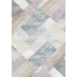 Webteppich 60/110 cm Catania Hellgrau, Beige