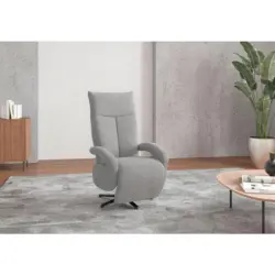 Sessel in Flachgewebe Hellgrau