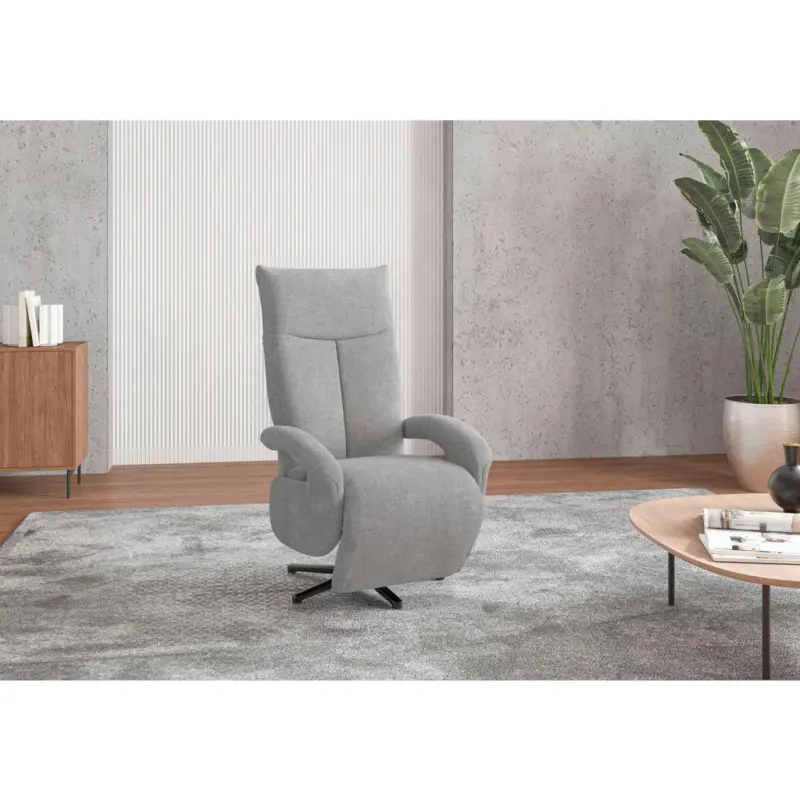 Sessel in Flachgewebe Hellgrau