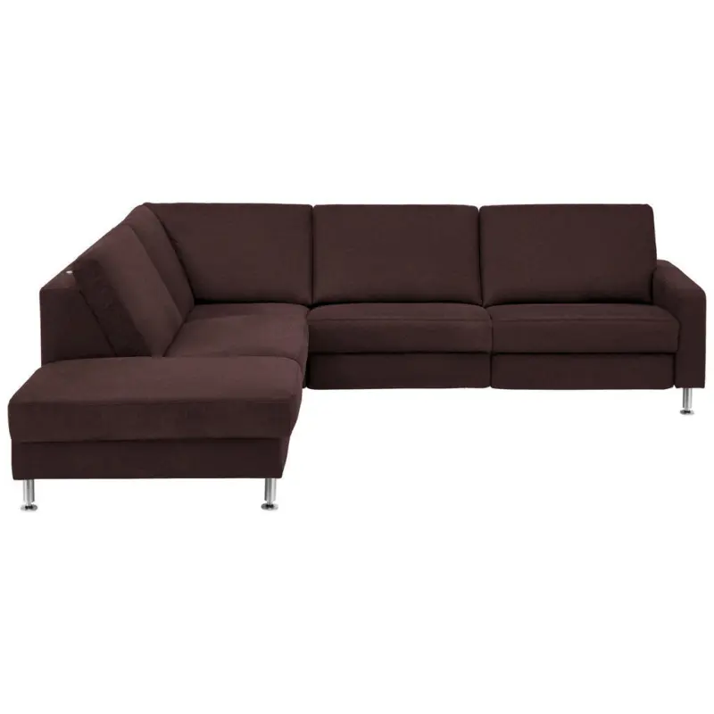 Ecksofa in Mikrofaser Dunkelbraun 242/275 cm