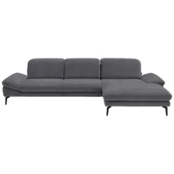 Ecksofa in Chenille Anthrazit 319/188 cm