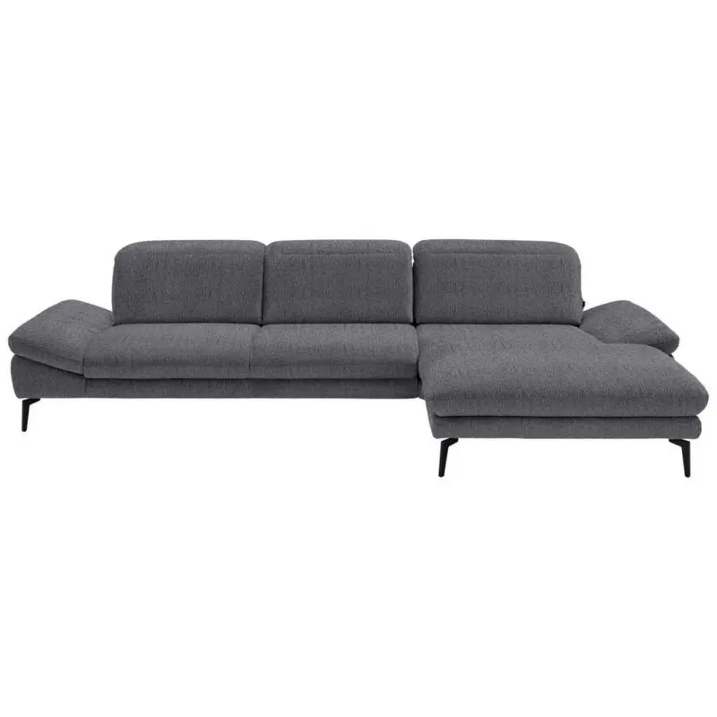 Ecksofa in Chenille Anthrazit 319/188 cm