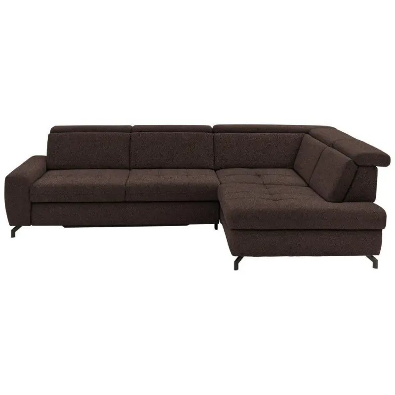 Ecksofa in Chenille Dunkelbraun 310/220 cm