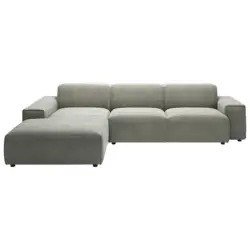 Ecksofa 9125 in Cord Grauwei&szlig; 189/300 cm