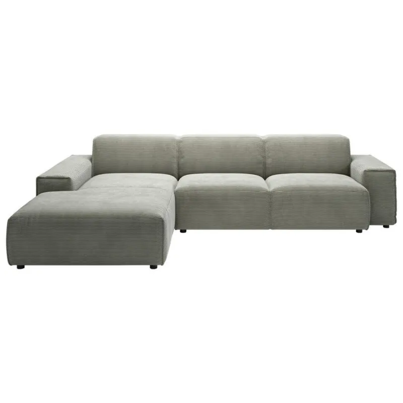 Ecksofa 9125 in Cord Grauwei&szlig; 189/300 cm