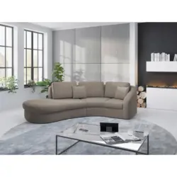 Ecksofa Jazz V in Mikrofaser Braun 230/266 cm