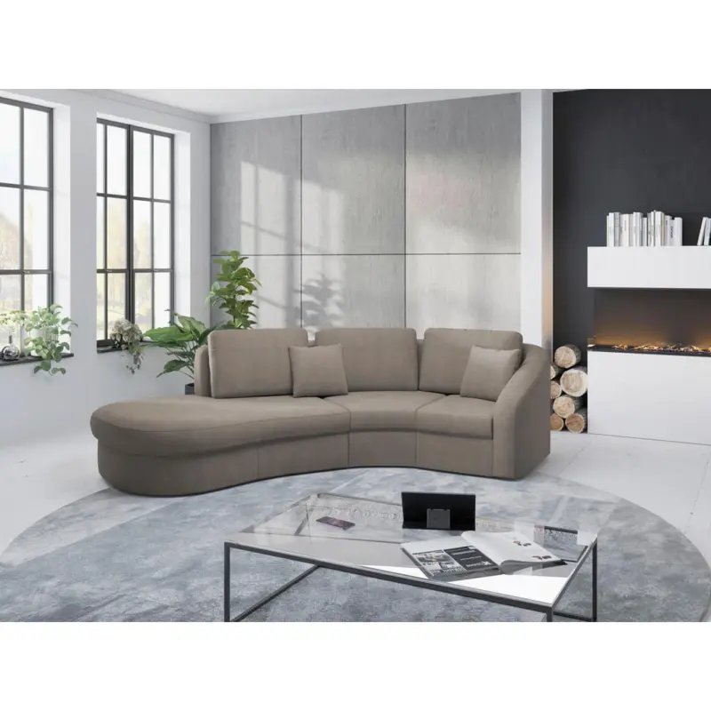 Ecksofa Jazz V in Mikrofaser Braun 230/266 cm