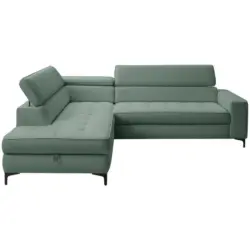 Ecksofa in Struktur Mintgr&uuml;n 203/251 cm