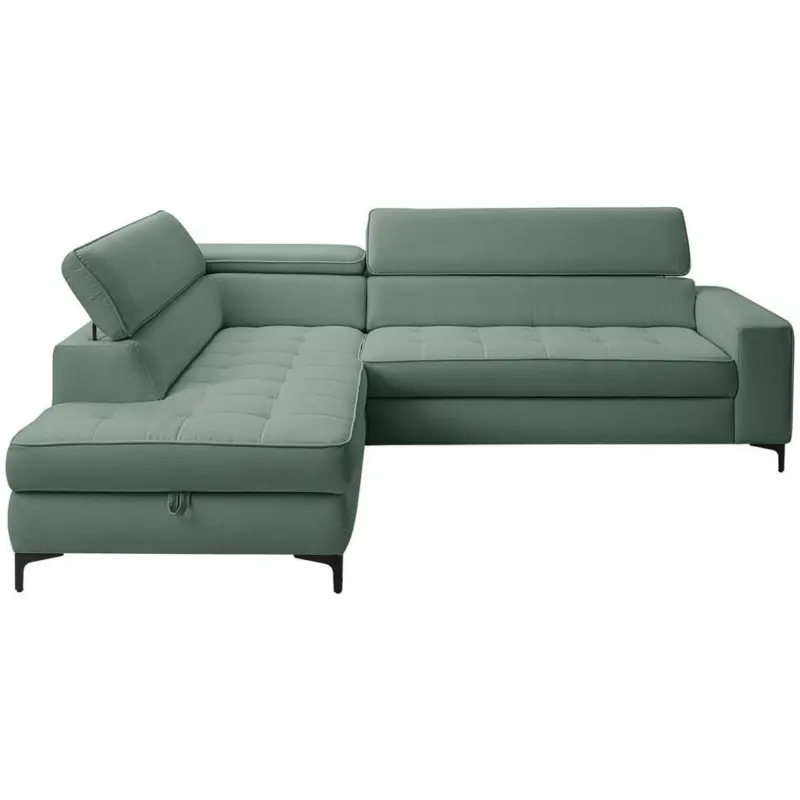 Ecksofa in Struktur Mintgr&uuml;n 203/251 cm