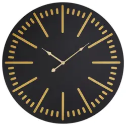 Wanduhr Schwarz, Goldfarben