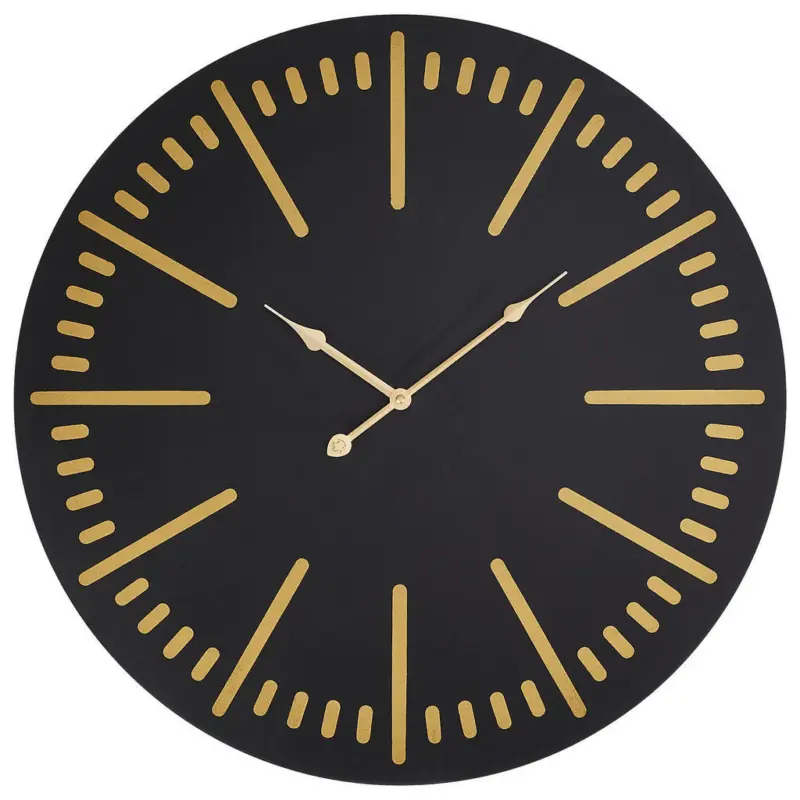 Wanduhr Schwarz, Goldfarben