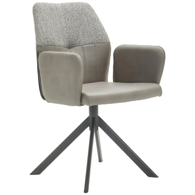 Armlehnstuhl Beinauswahl, Stoffauswahl, inklusive Armlehnen, Sitzfl&auml;che 180&deg; drehbar Lederlook, Webstoff