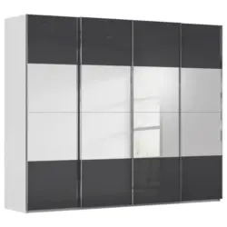 Schwebet&uuml;renschrank in Schwarz, Seidengrau