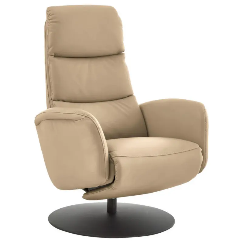 Relaxsessel in Leder Beige