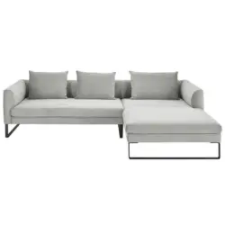 Ecksofa in Feincord Hellgrau 284/178 cm
