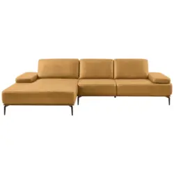 Ecksofa 16580 Sprint in Echtleder Currygelb 176/314 cm