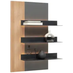 Wandpaneel Grau, Eichefarben 53/90/22 cm