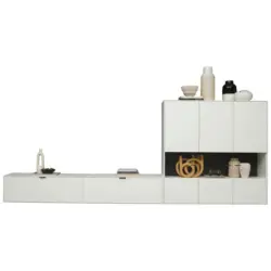 Wohnwand in Wei&szlig; 348,8/171,9/37,1 cm