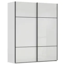 Schwebet&uuml;renschrank in Grau, Wei&szlig;