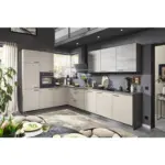 XXXLutz Lauterach - Ihr M&ouml;belhaus bei Bregenz Eckk&uuml;che 245/345 cm in Creme, Eiche grau