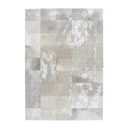 Flachwebeteppich 75/140 cm Silberfarben