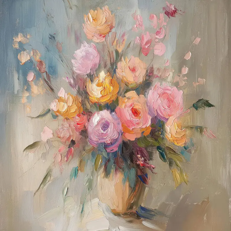 Leinwandbild Blumen 30/30 cm