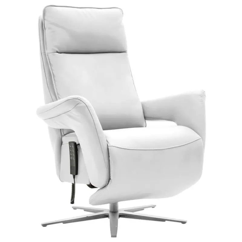 Relaxsessel in Leder Wei&szlig;