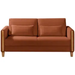 Schlafsofa in Webstoff Buchefarben, Rostfarben