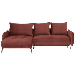 Ecksofa in Flachgewebe Rostfarben 180/273 cm