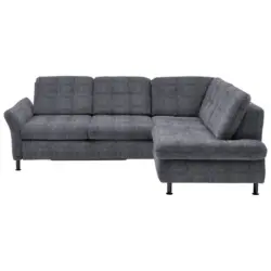 Ecksofa in Webstoff Anthrazit 242/210 cm
